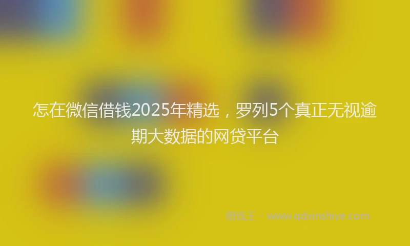 怎在微信借钱2025年精选，罗列5个真正无视逾期大数据的网贷平台