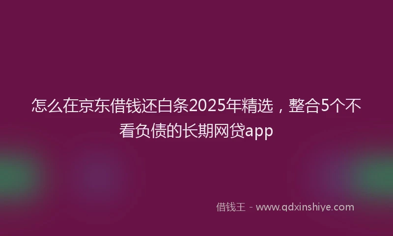 怎么在京东借钱还白条2025年精选，整合5个不看负债的长期网贷app