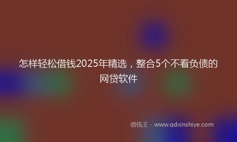 怎样轻松借钱2025年精选，整合5个不看负债的网贷软件