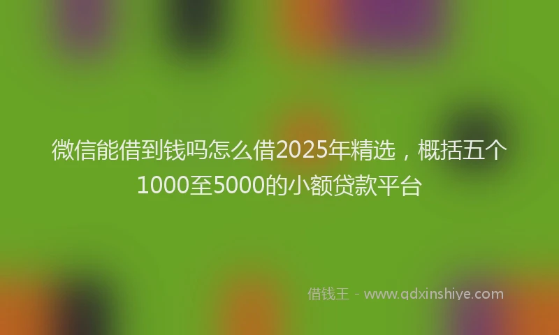 微信能借到钱吗怎么借2025年精选，概括五个1000至5000的小额贷款平台