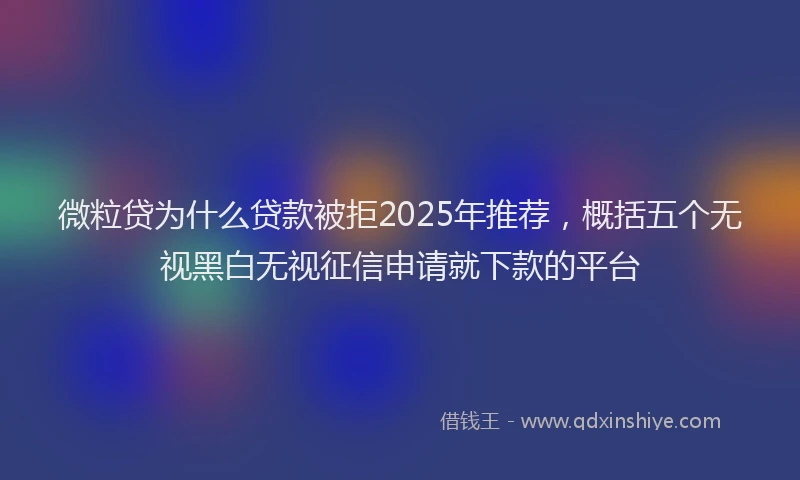 微粒贷为什么贷款被拒2025年推荐，概括五个无视黑白无视征信申请就下款的平台