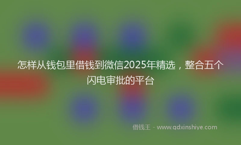 怎样从钱包里借钱到微信2025年精选，整合五个闪电审批的平台