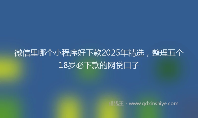微信里哪个小程序好下款2025年精选，整理五个18岁必下款的网贷口子