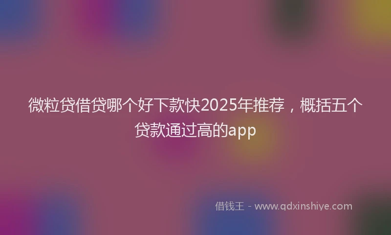 微粒贷借贷哪个好下款快2025年推荐，概括五个贷款通过高的app
