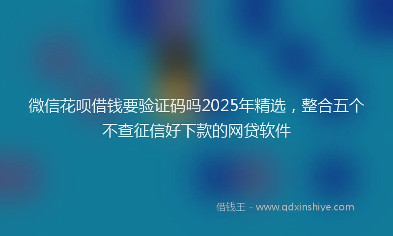 微信花呗借钱要验证码吗2025年精选，整合五个不查征信好下款的网贷软件