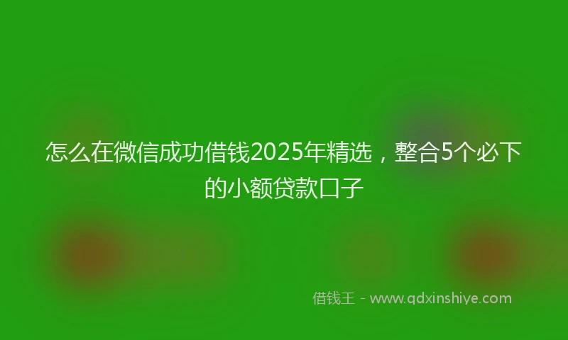 怎么在微信成功借钱2025年精选，整合5个必下的小额贷款口子