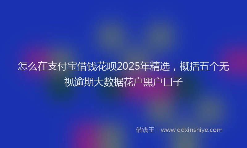 怎么在支付宝借钱花呗2025年精选，概括五个无视逾期大数据花户黑户口子