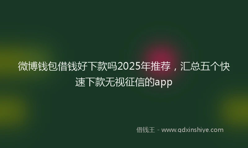 微博钱包借钱好下款吗2025年推荐，汇总五个快速下款无视征信的app