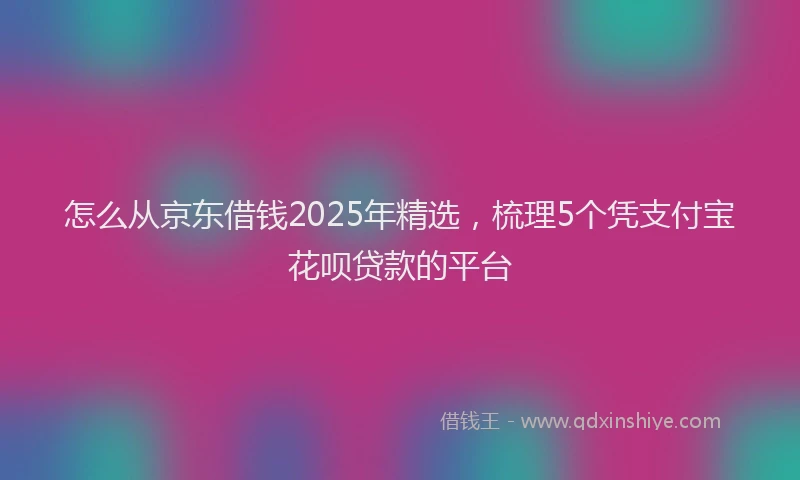 怎么从京东借钱2025年精选，梳理5个凭支付宝花呗贷款的平台