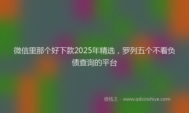 微信里那个好下款2025年精选，罗列五个不看负债查询的平台