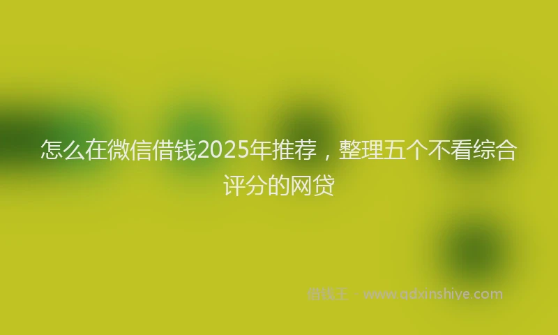 怎么在微信借钱2025年推荐，整理五个不看综合评分的网贷
