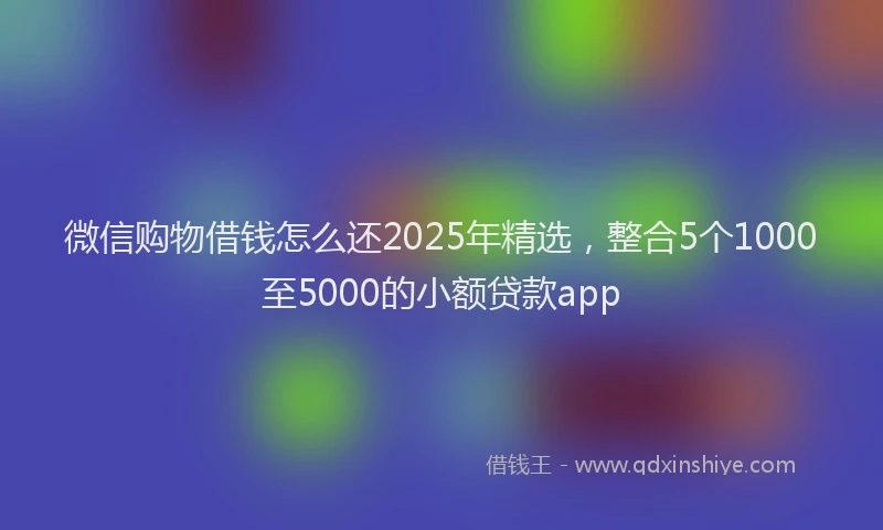 微信购物借钱怎么还2025年精选，整合5个1000至5000的小额贷款app