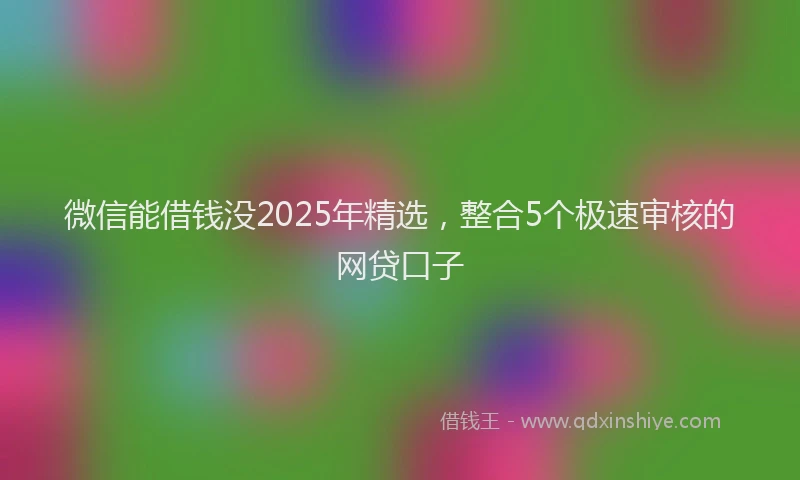 微信能借钱没2025年精选，整合5个极速审核的网贷口子