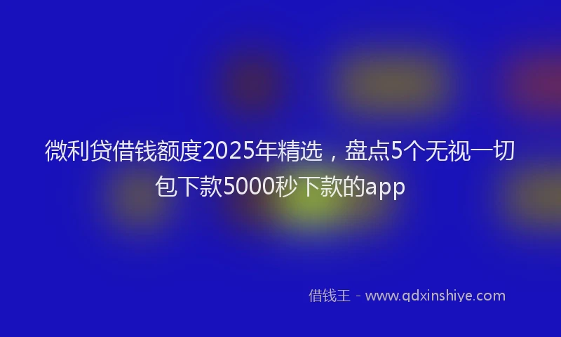 微利贷借钱额度2025年精选，盘点5个无视一切包下款5000秒下款的app