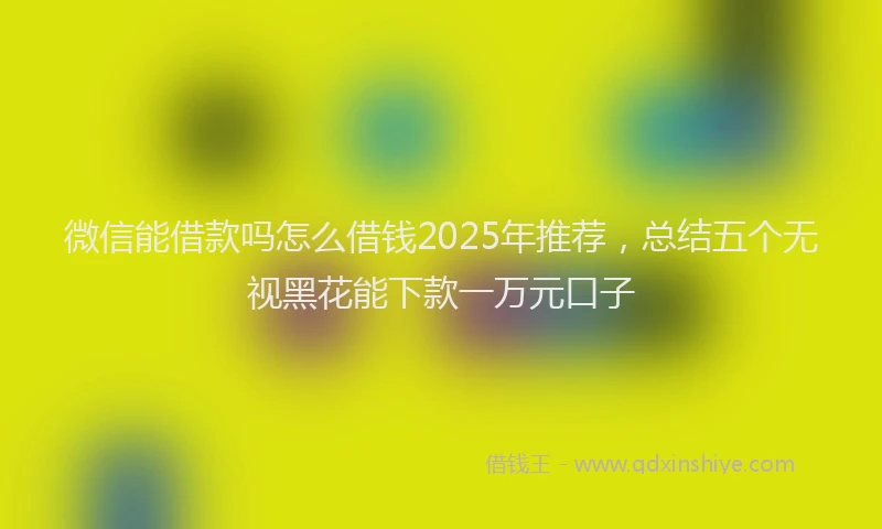 微信能借款吗怎么借钱2025年推荐，总结五个无视黑花能下款一万元口子