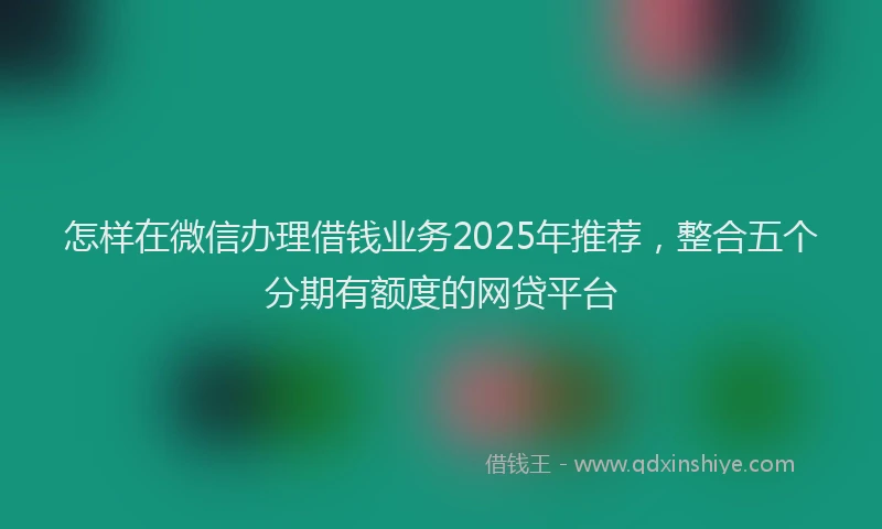 怎样在微信办理借钱业务2025年推荐，整合五个分期有额度的网贷平台