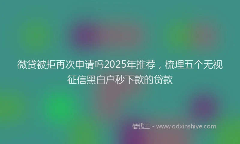 微贷被拒再次申请吗2025年推荐，梳理五个无视征信黑白户秒下款的贷款