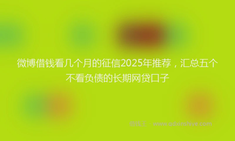 微博借钱看几个月的征信2025年推荐，汇总五个不看负债的长期网贷口子