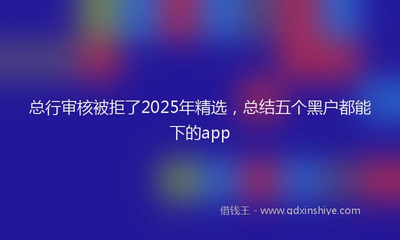 总行审核被拒了2025年精选，总结五个黑户都能下的app