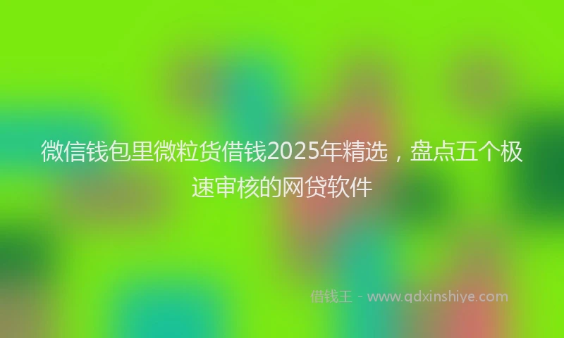 微信钱包里微粒货借钱2025年精选，盘点五个极速审核的网贷软件