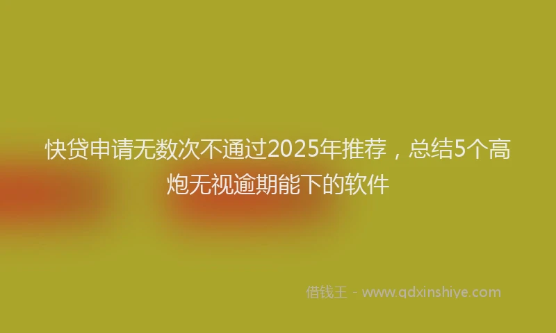 快贷申请无数次不通过2025年推荐，总结5个高炮无视逾期能下的软件