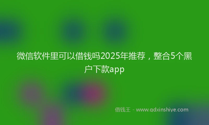 微信软件里可以借钱吗2025年推荐，整合5个黑户下款app