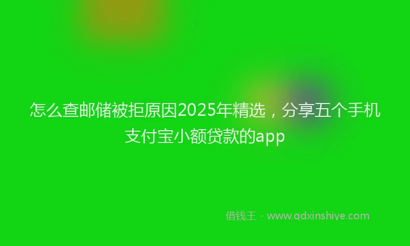怎么查邮储被拒原因2025年精选，分享五个手机支付宝小额贷款的app