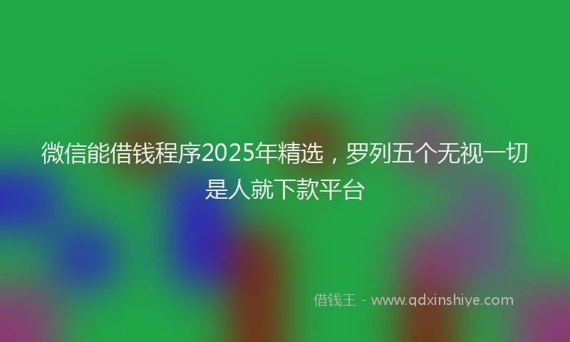 微信能借钱程序2025年精选，罗列五个无视一切是人就下款平台