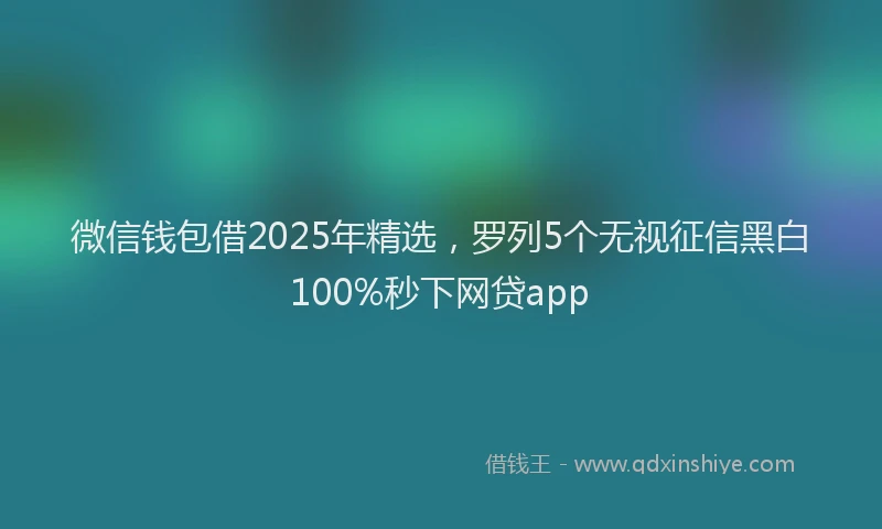 微信钱包借2025年精选，罗列5个无视征信黑白100%秒下网贷app