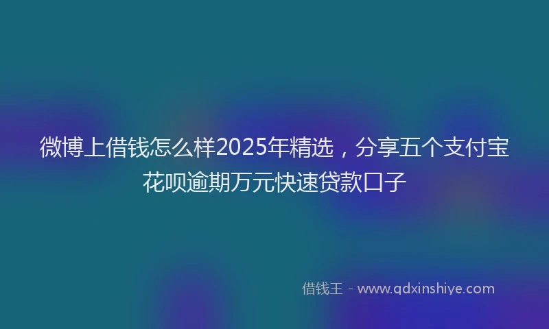 微博上借钱怎么样2025年精选，分享五个支付宝花呗逾期万元快速贷款口子