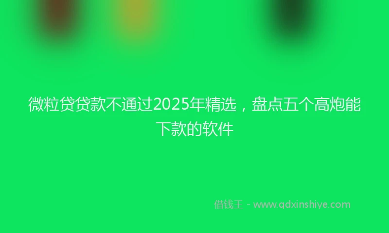 微粒贷贷款不通过2025年精选，盘点五个高炮能下款的软件