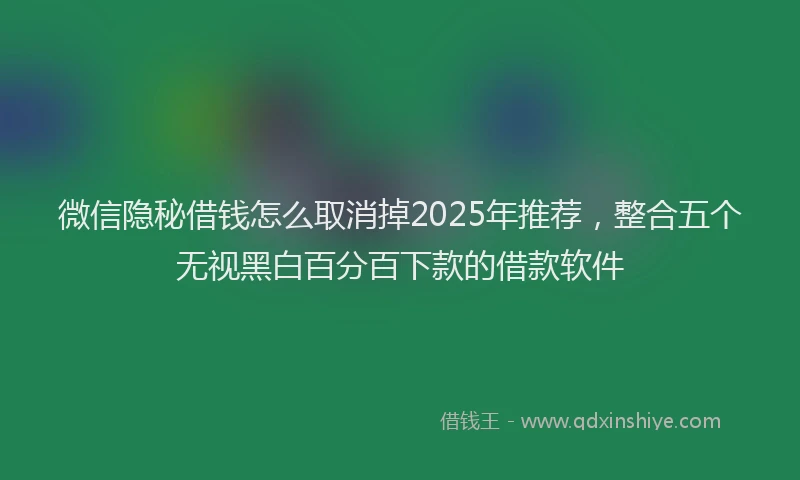 微信隐秘借钱怎么取消掉2025年推荐，整合五个无视黑白百分百下款的借款软件
