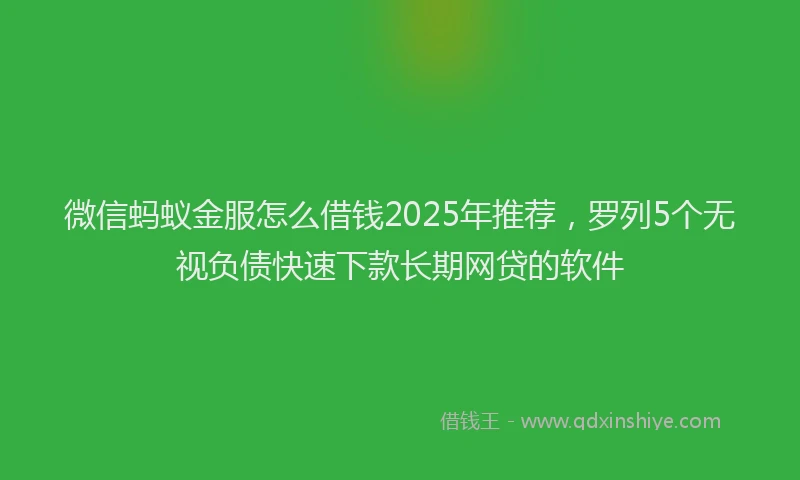 微信蚂蚁金服怎么借钱2025年推荐，罗列5个无视负债快速下款长期网贷的软件
