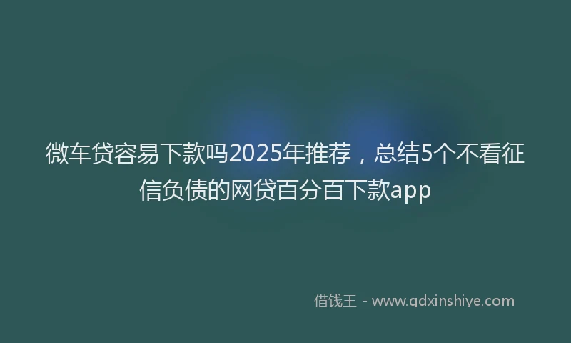 微车贷容易下款吗2025年推荐，总结5个不看征信负债的网贷百分百下款app