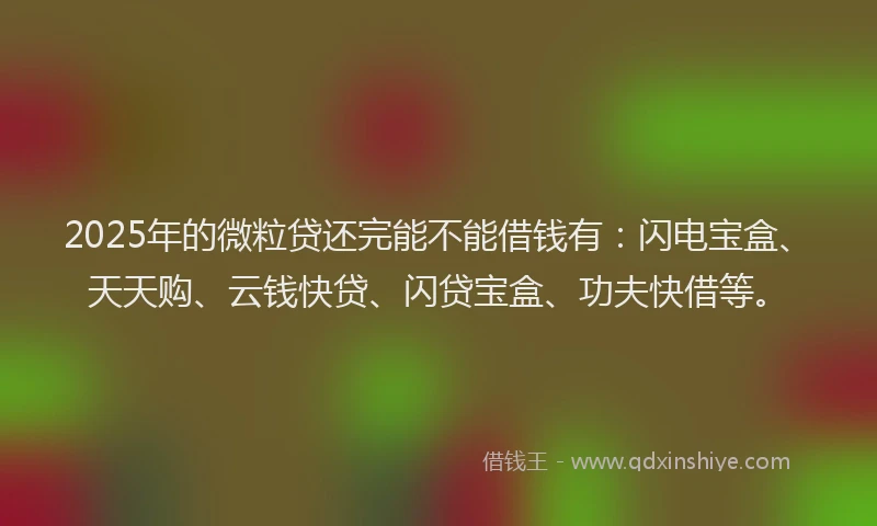 2025年的微粒贷还完能不能借钱有：闪电宝盒、天天购、云钱快贷、闪贷宝盒、功夫快借等。
