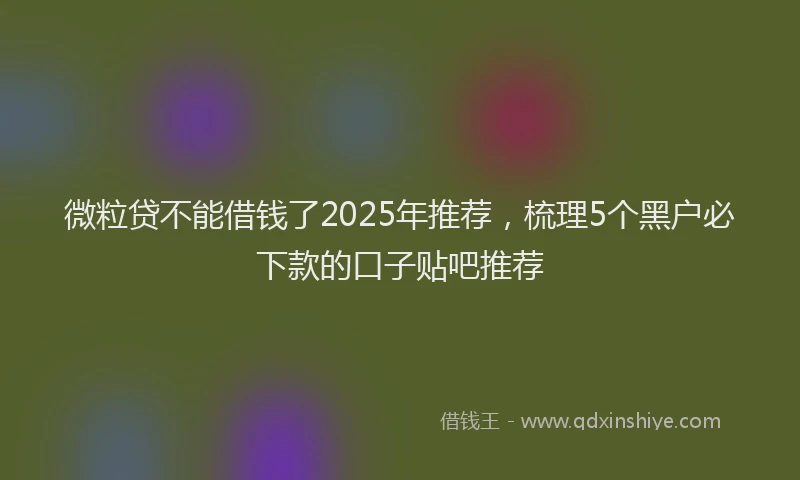 微粒贷不能借钱了2025年推荐，梳理5个黑户必下款的口子贴吧推荐