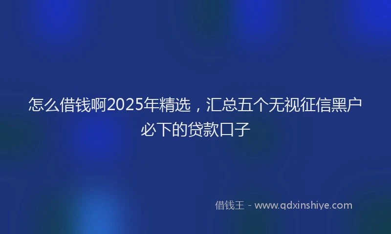 怎么借钱啊2025年精选，汇总五个无视征信黑户必下的贷款口子