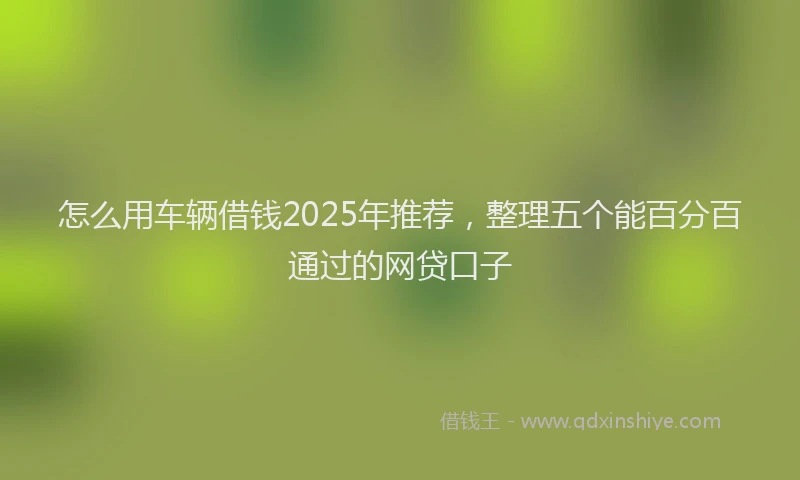怎么用车辆借钱2025年推荐，整理五个能百分百通过的网贷口子
