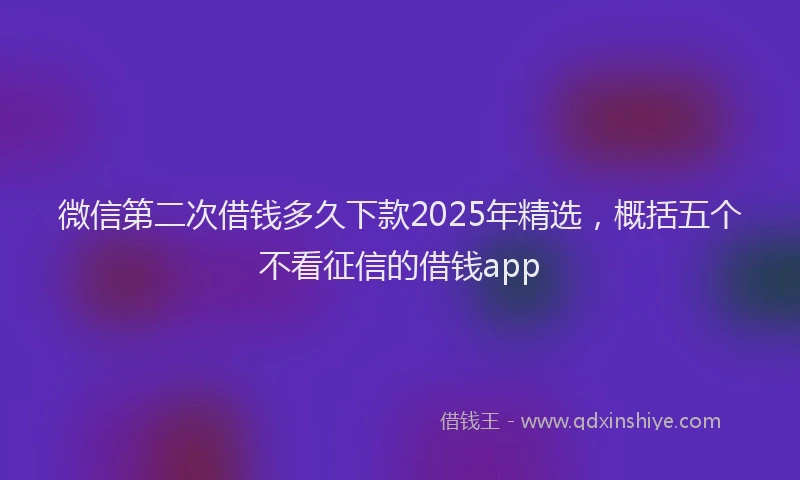 微信第二次借钱多久下款2025年精选，概括五个不看征信的借钱app
