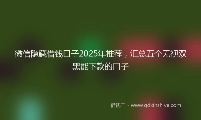 微信隐藏借钱口子2025年推荐，汇总五个无视双黑能下款的口子