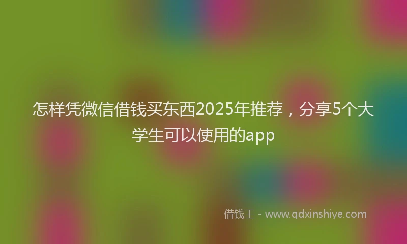 怎样凭微信借钱买东西2025年推荐，分享5个大学生可以使用的app