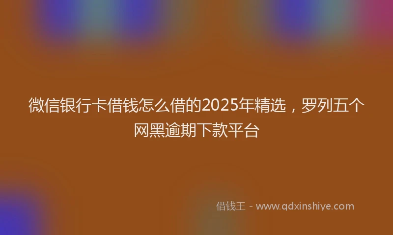 微信银行卡借钱怎么借的2025年精选，罗列五个网黑逾期下款平台