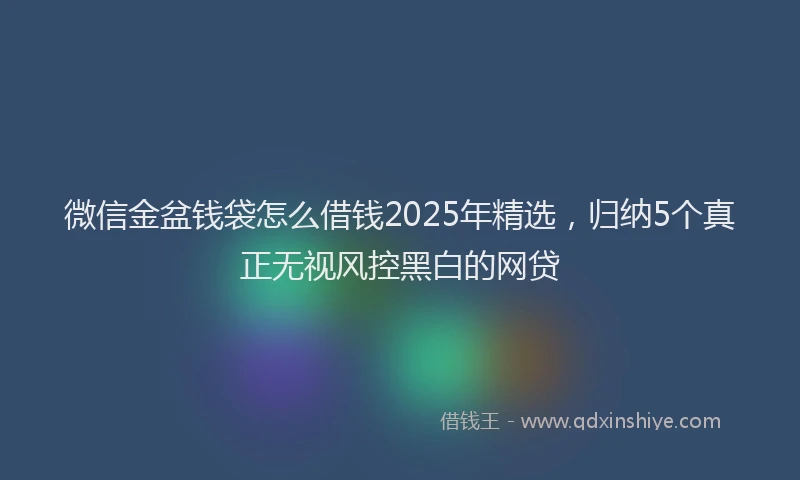 微信金盆钱袋怎么借钱2025年精选，归纳5个真正无视风控黑白的网贷