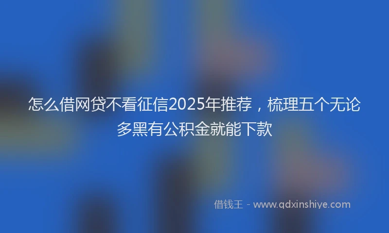 怎么借网贷不看征信2025年推荐，梳理五个无论多黑有公积金就能下款
