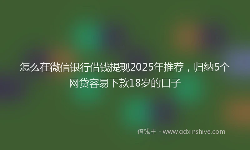 怎么在微信银行借钱提现2025年推荐，归纳5个网贷容易下款18岁的口子