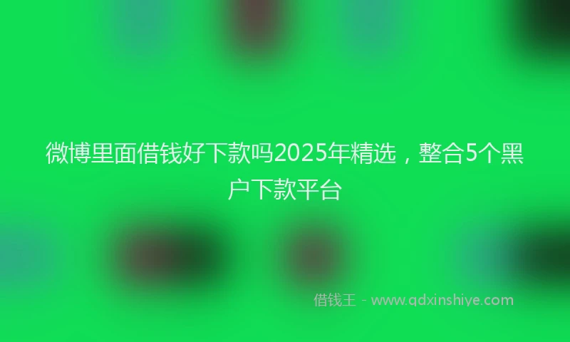 微博里面借钱好下款吗2025年精选，整合5个黑户下款平台
