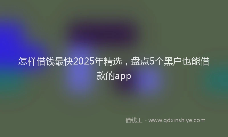怎样借钱最快2025年精选，盘点5个黑户也能借款的app