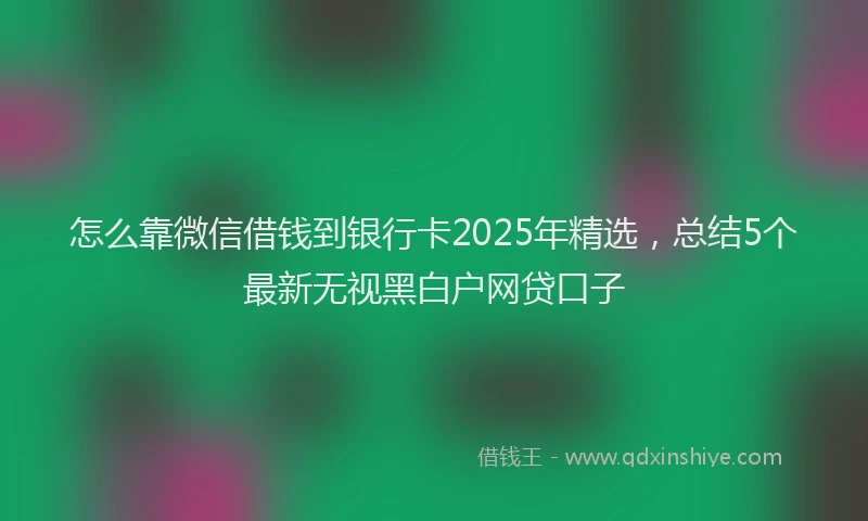 怎么靠微信借钱到银行卡2025年精选，总结5个最新无视黑白户网贷口子