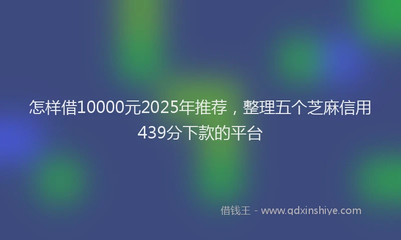 怎样借10000元2025年推荐，整理五个芝麻信用439分下款的平台