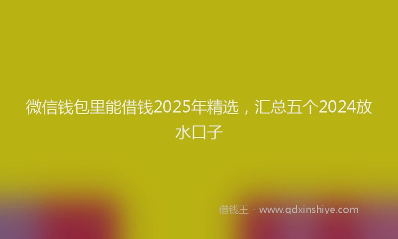 微信钱包里能借钱2025年精选，汇总五个2024放水口子